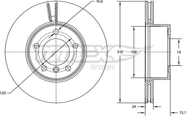 TOMEX brakes TX 72-78 - Bremžu diski www.autospares.lv