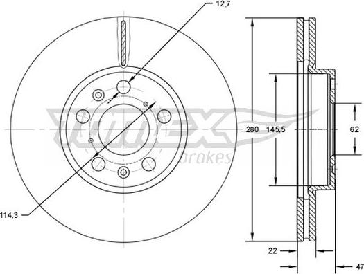 TOMEX brakes TX 72-73 - Bremžu diski www.autospares.lv