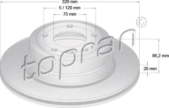 Topran 502 874 - Bremžu diski www.autospares.lv