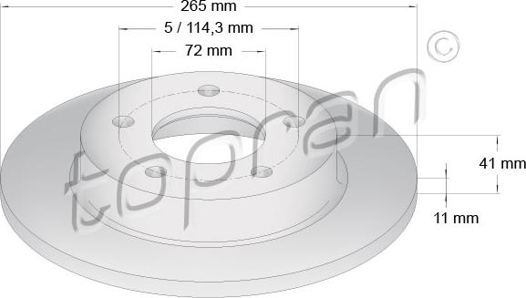 Topran 600 770 - Brake Disc www.autospares.lv