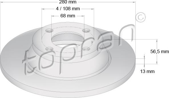 Topran 104 415 - Bremžu diski www.autospares.lv