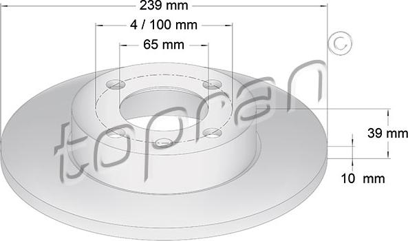 Topran 104 164 - Тормозной диск www.autospares.lv