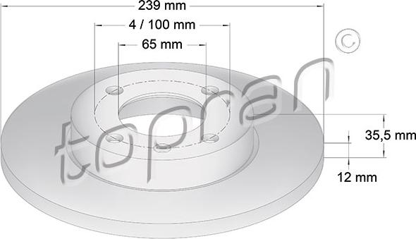 Topran 103 406 - Brake Disc www.autospares.lv