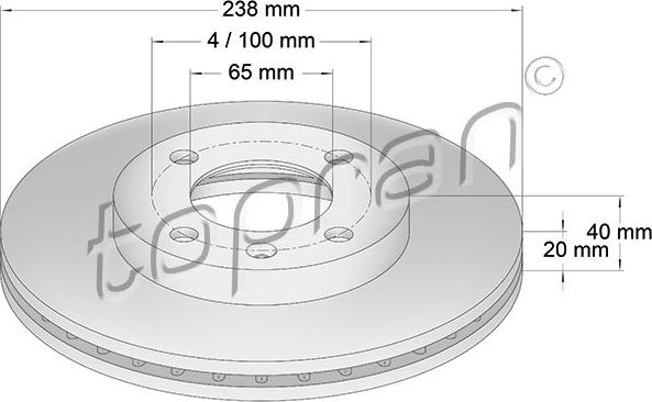 Topran 103 407 - Brake Disc www.autospares.lv