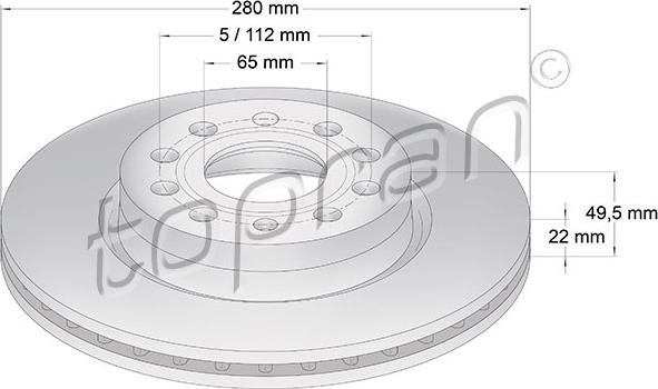 Topran 110 074 - Тормозной диск www.autospares.lv