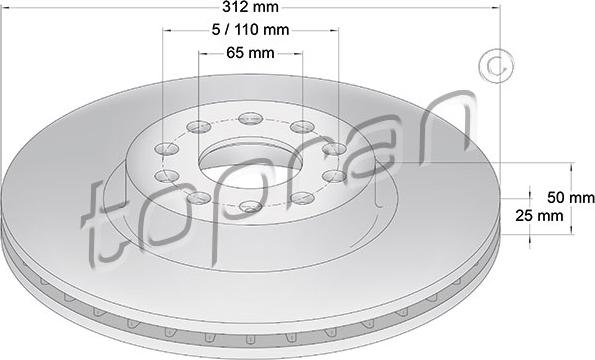 Topran 110 073 - Тормозной диск www.autospares.lv