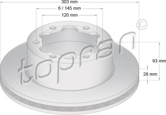 Topran 111 653 - Bremžu diski www.autospares.lv