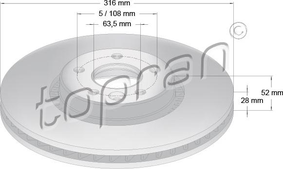 Topran 304 405 - Brake Disc www.autospares.lv