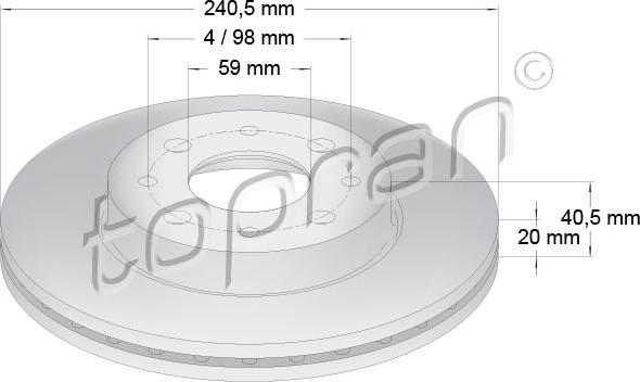 Topran 304 231 - Bremžu diski www.autospares.lv