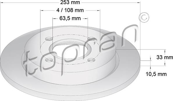 Topran 300 293 - Bremžu diski www.autospares.lv