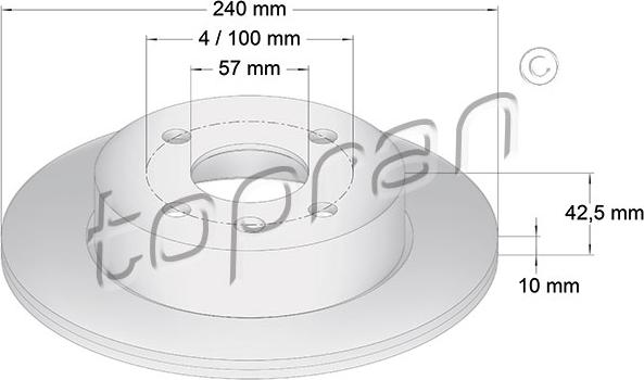 Topran 205 525 - Bremžu diski www.autospares.lv