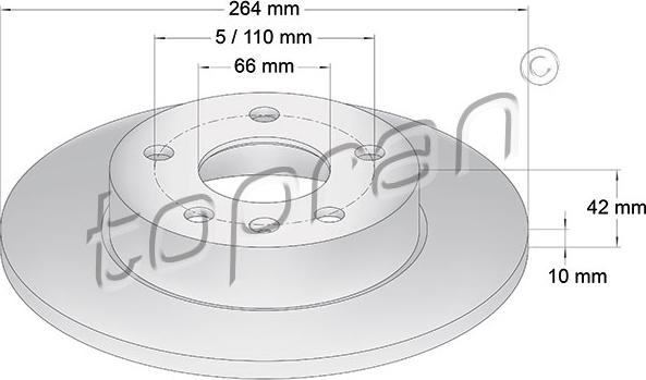 Topran 205 526 - Brake Disc www.autospares.lv