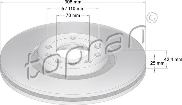 Topran 206 966 - Bremžu diski www.autospares.lv