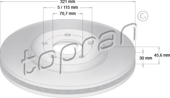 Topran 208 688 - Bremžu diski www.autospares.lv