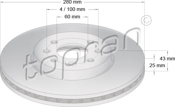 Topran 207 179 - Bremžu diski www.autospares.lv