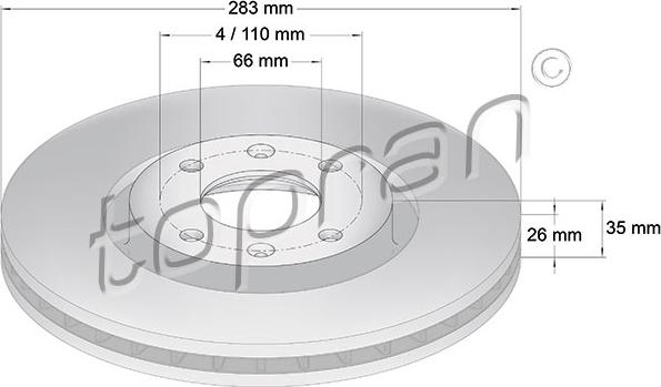 Topran 720 248 - Тормозной диск www.autospares.lv