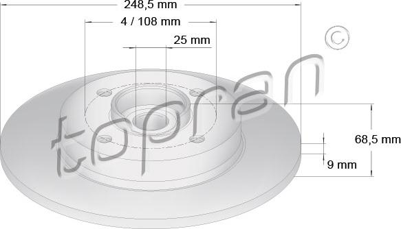 Topran 721 185 - Тормозной диск www.autospares.lv