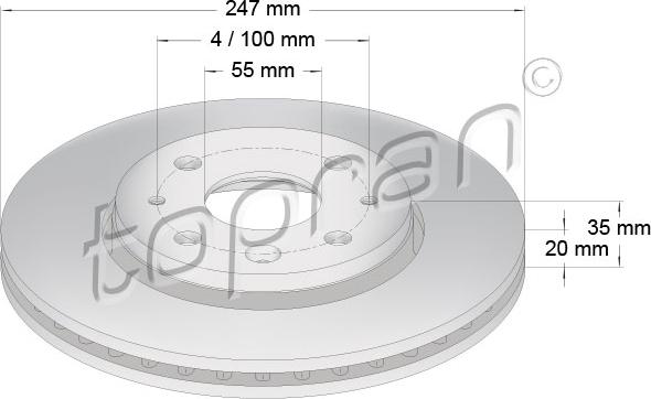 Topran 722 457 - Тормозной диск www.autospares.lv