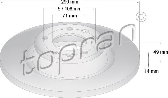 Topran 722 487 - Bremžu diski www.autospares.lv