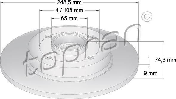 Topran 722 599 - Тормозной диск www.autospares.lv