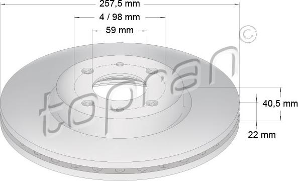 Topran 722 598 - Bremžu diski autospares.lv