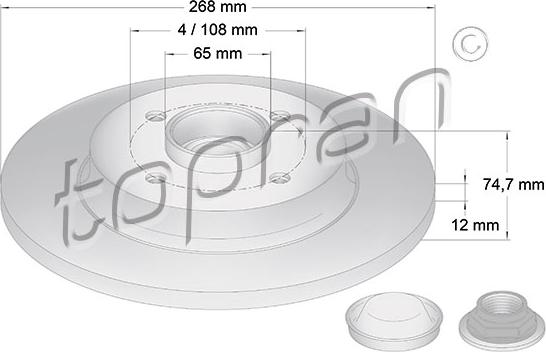 Topran 722 600 - Brake Disc www.autospares.lv