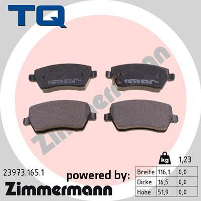 TQ TQ-BP0643 - Тормозные колодки, дисковые, комплект www.autospares.lv