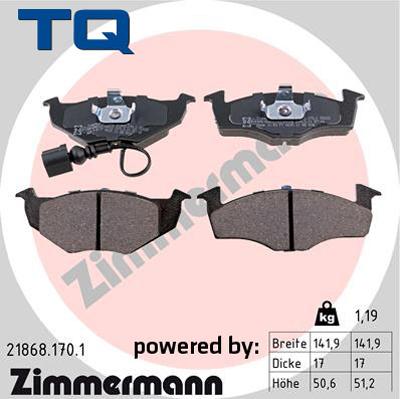 TQ 244969 - Тормозные колодки, дисковые, комплект www.autospares.lv