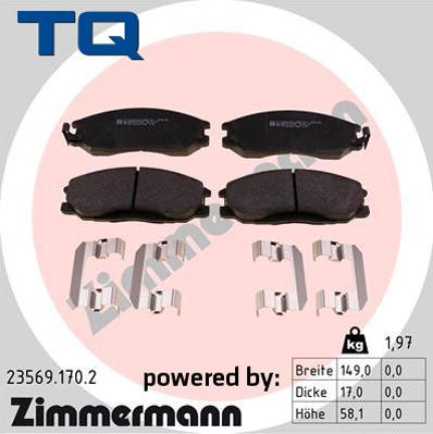 TQ 244915 - Тормозные колодки, дисковые, комплект www.autospares.lv