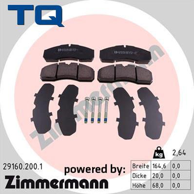 TQ 244920 - Тормозные колодки, дисковые, комплект www.autospares.lv