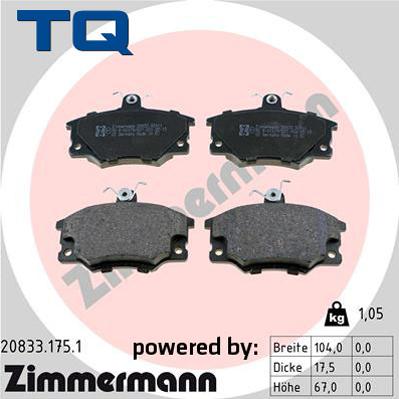 TQ 244686 - Brake Pad Set, disc brake www.autospares.lv