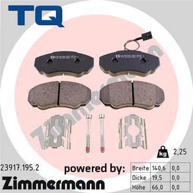 TQ 244803 - Тормозные колодки, дисковые, комплект www.autospares.lv