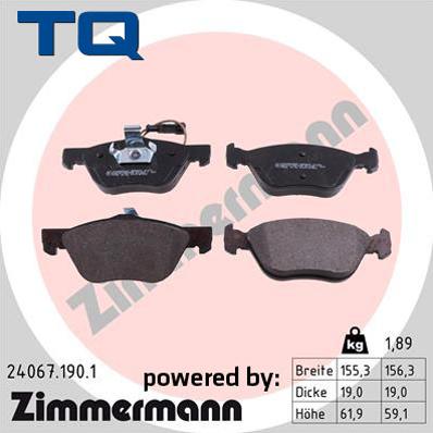 TQ 244807 - Brake Pad Set, disc brake www.autospares.lv