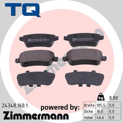 TQ 244819 - Тормозные колодки, дисковые, комплект www.autospares.lv