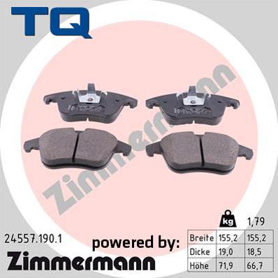 TQ 244823 - Тормозные колодки, дисковые, комплект www.autospares.lv