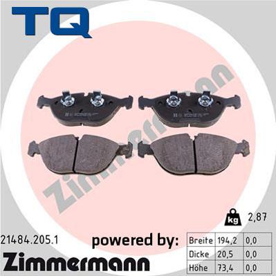 TQ 244871 - Brake Pad Set, disc brake www.autospares.lv