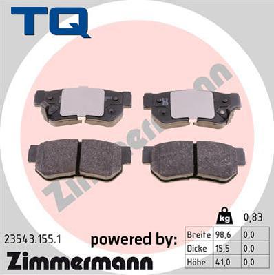 TQ TQ-BP0499 - Brake Pad Set, disc brake www.autospares.lv