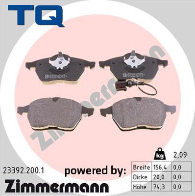 TQ 244791 - Тормозные колодки, дисковые, комплект www.autospares.lv