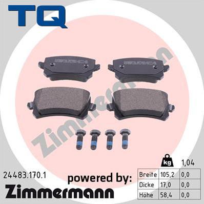 TQ 244741 - Тормозные колодки, дисковые, комплект www.autospares.lv