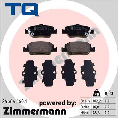 TQ 244754 - Bremžu uzliku kompl., Disku bremzes autospares.lv