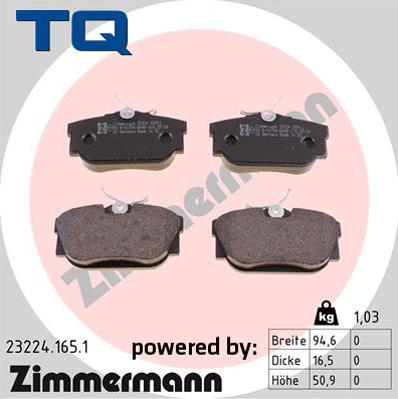 TQ 244710 - Brake Pad Set, disc brake www.autospares.lv