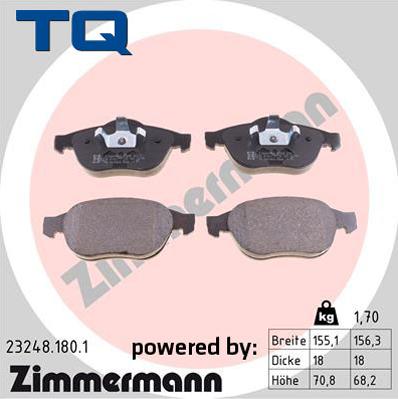 TQ 244786 - Тормозные колодки, дисковые, комплект www.autospares.lv