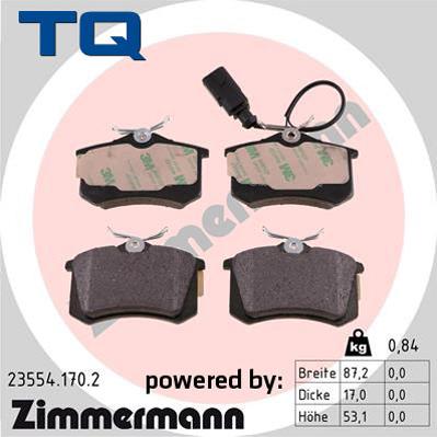 TQ 244720 - Тормозные колодки, дисковые, комплект www.autospares.lv