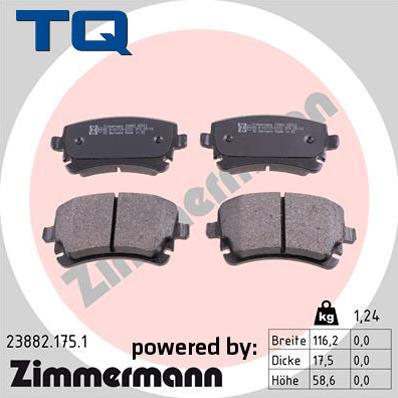 TQ 244728 - Тормозные колодки, дисковые, комплект www.autospares.lv