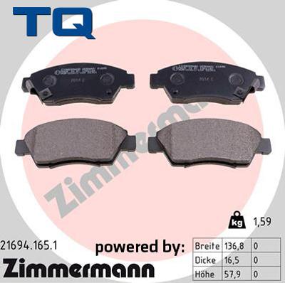 TQ 244774 - Brake Pad Set, disc brake www.autospares.lv