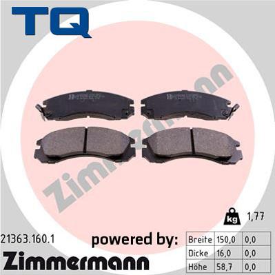 TQ TQ-BP0194 - Тормозные колодки, дисковые, комплект www.autospares.lv