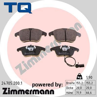 TQ 229551 - Тормозные колодки, дисковые, комплект www.autospares.lv