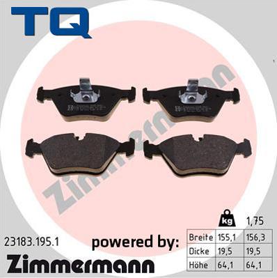 TQ 229531 - Тормозные колодки, дисковые, комплект www.autospares.lv