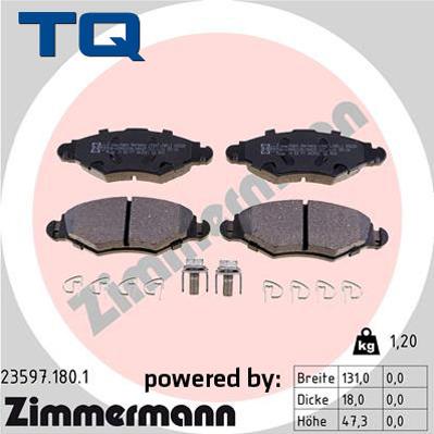 TQ 222691 - Тормозные колодки, дисковые, комплект www.autospares.lv