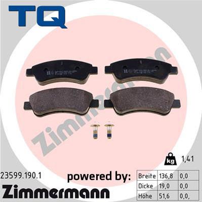 TQ 222692 - Тормозные колодки, дисковые, комплект www.autospares.lv